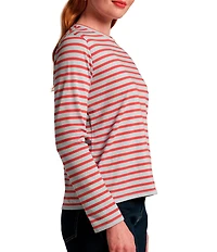 FRANCES VALENTINE Stripe Knit Crew Neck Long Sleeve Tee