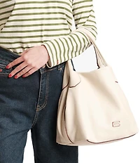 FRANCES VALENTINE Sweet Pea Tumbled Leather Slouchy Satchel Bag
