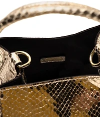 FRANCES VALENTINE Teeny Sweet Pea Metallic Snake Leather Hobo Satchel Bag