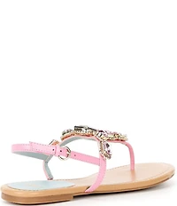 FRANCES VALENTINE Tillie Jewel Ornamented Flat T-Strap Sandals