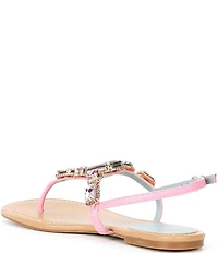 FRANCES VALENTINE Tillie Jewel Ornamented Flat T-Strap Sandals