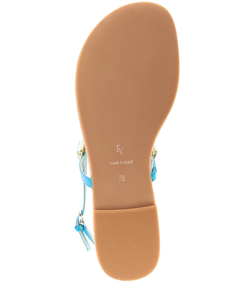 FRANCES VALENTINE Tillie Jewel Ornamented Flat T-Strap Sandals