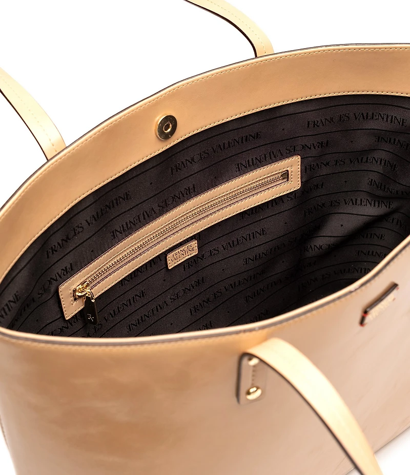 FRANCES VALENTINE Trixie Glazed Leather Tote Bag