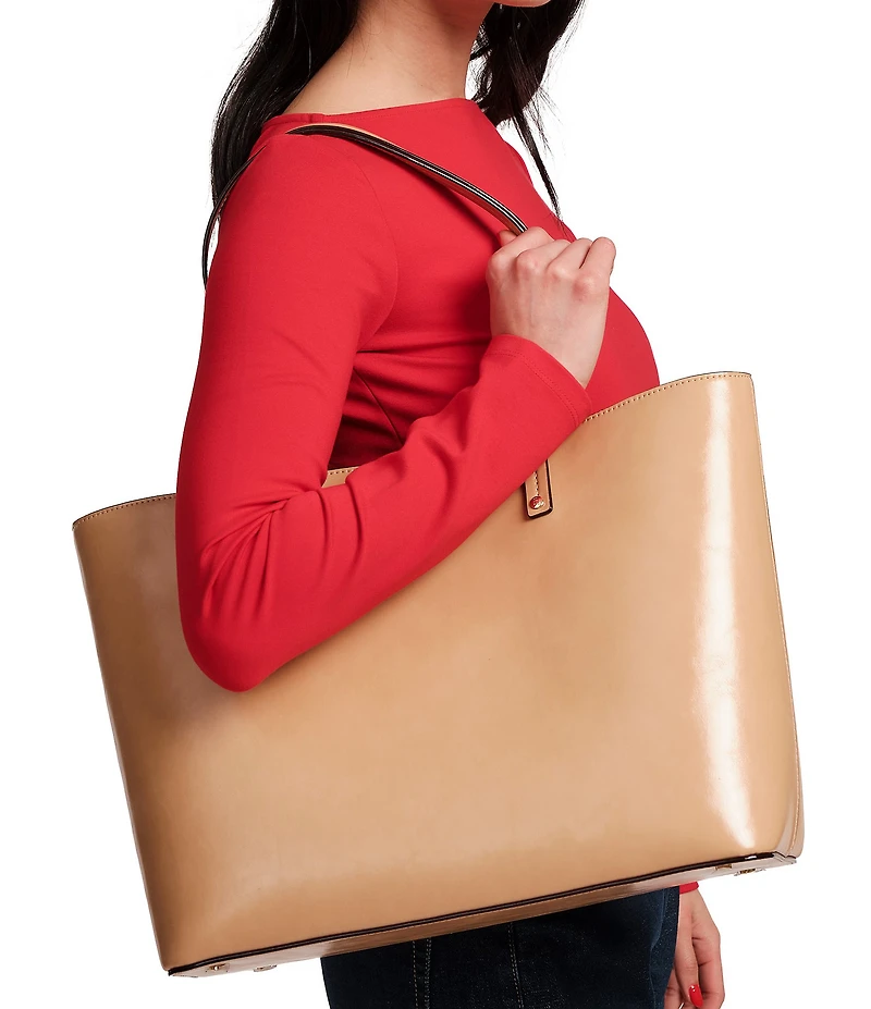 FRANCES VALENTINE Trixie Glazed Leather Tote Bag