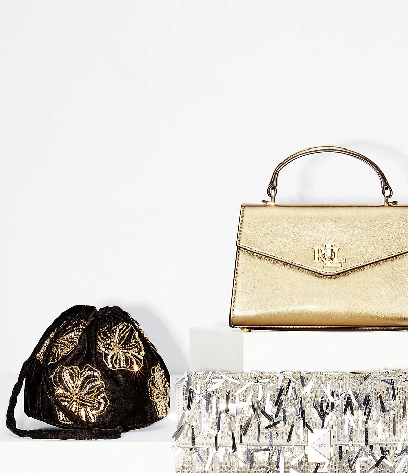 FRANCES VALENTINE Velvet Floral Embroidered Rhinestone Pouf Bucket Bag