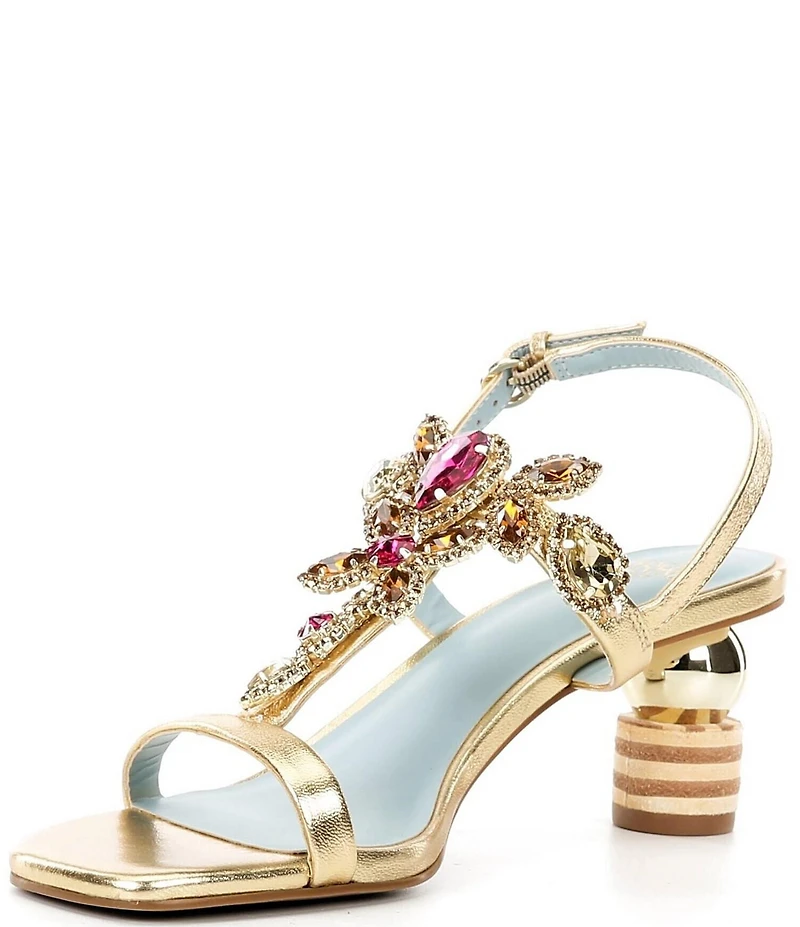 FRANCES VALENTINE Venus Jewel Ornamented Slingback Block Heel Sandals