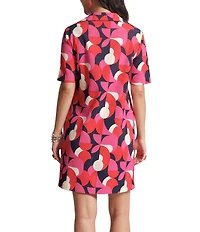Frances Valentine Virginia Kaleido Print Collared V-Neck Short Sleeve Dress