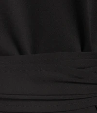 FRANCES VALENTINE Whitney Viscose Blend Boat Neck 3/4 Sleeve Wrap Top