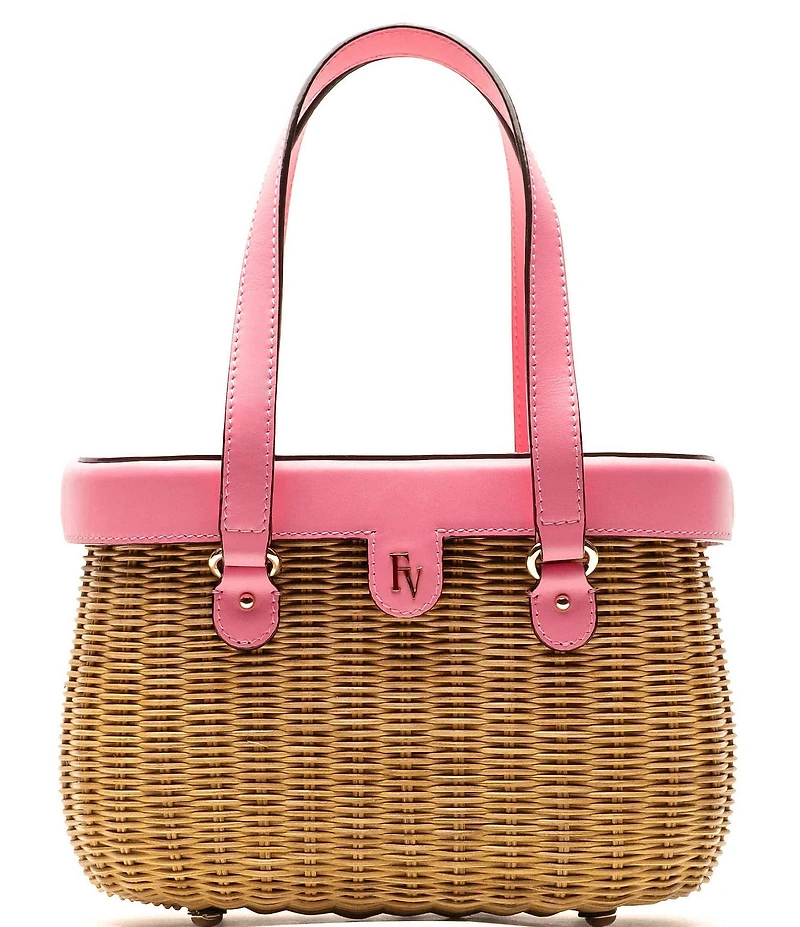 FRANCES VALENTINE Willow Basket Wicker Shoulder Bag