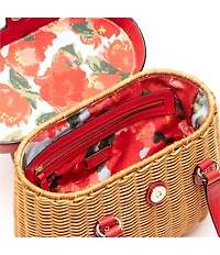 FRANCES VALENTINE Willow Basket Wicker Shoulder Bag