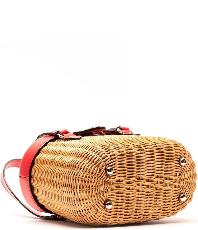 FRANCES VALENTINE Willow Basket Wicker Shoulder Bag