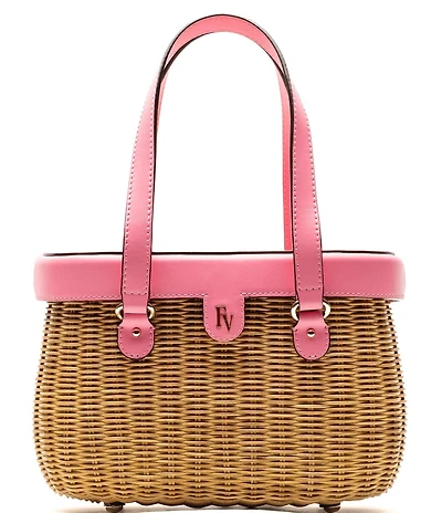 FRANCES VALENTINE Willow Wicker Basket Satchel Bag