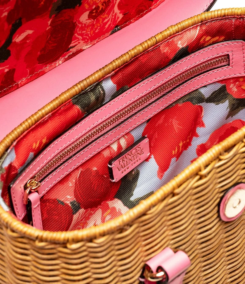 FRANCES VALENTINE Willow Wicker Basket Satchel Bag