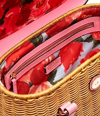 FRANCES VALENTINE Willow Wicker Basket Satchel Bag