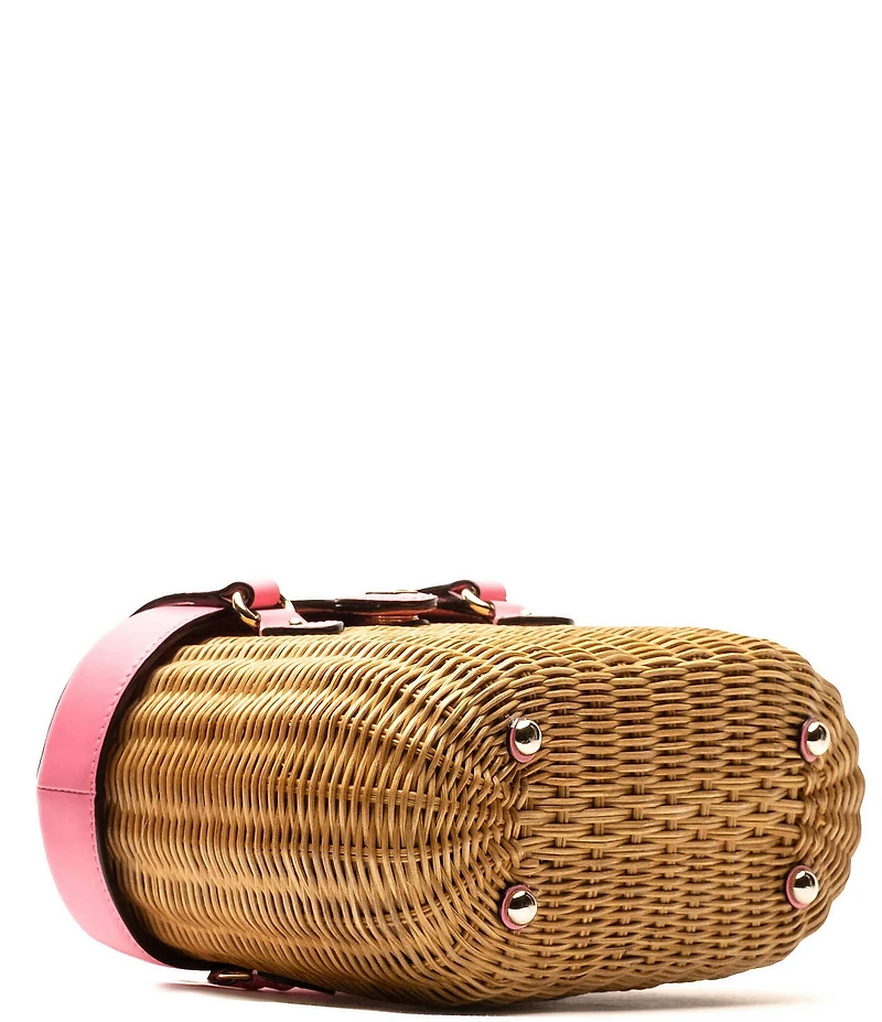 FRANCES VALENTINE Willow Wicker Basket Satchel Bag