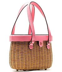 FRANCES VALENTINE Willow Wicker Basket Satchel Bag