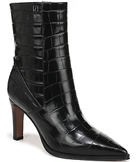 Franco Sarto Appia Croco Embossed Leather Dress Booties