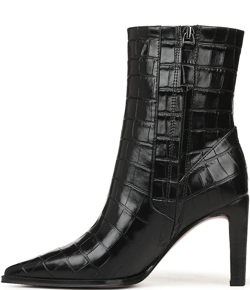 Franco Sarto Appia Croco Embossed Leather Dress Booties