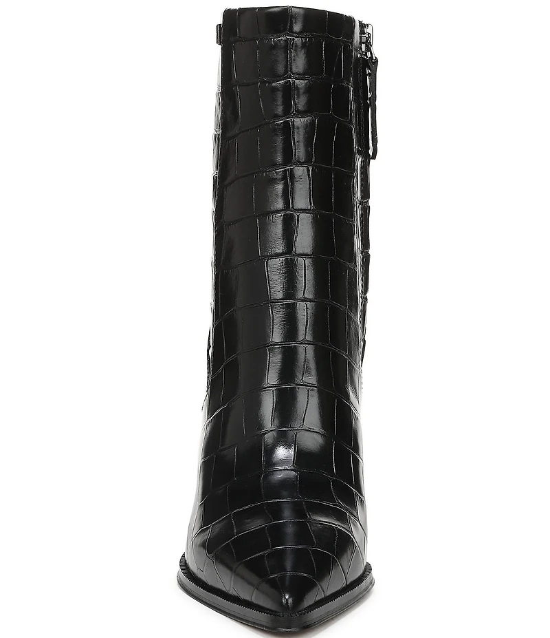 Franco Sarto Appia Croco Embossed Leather Dress Booties