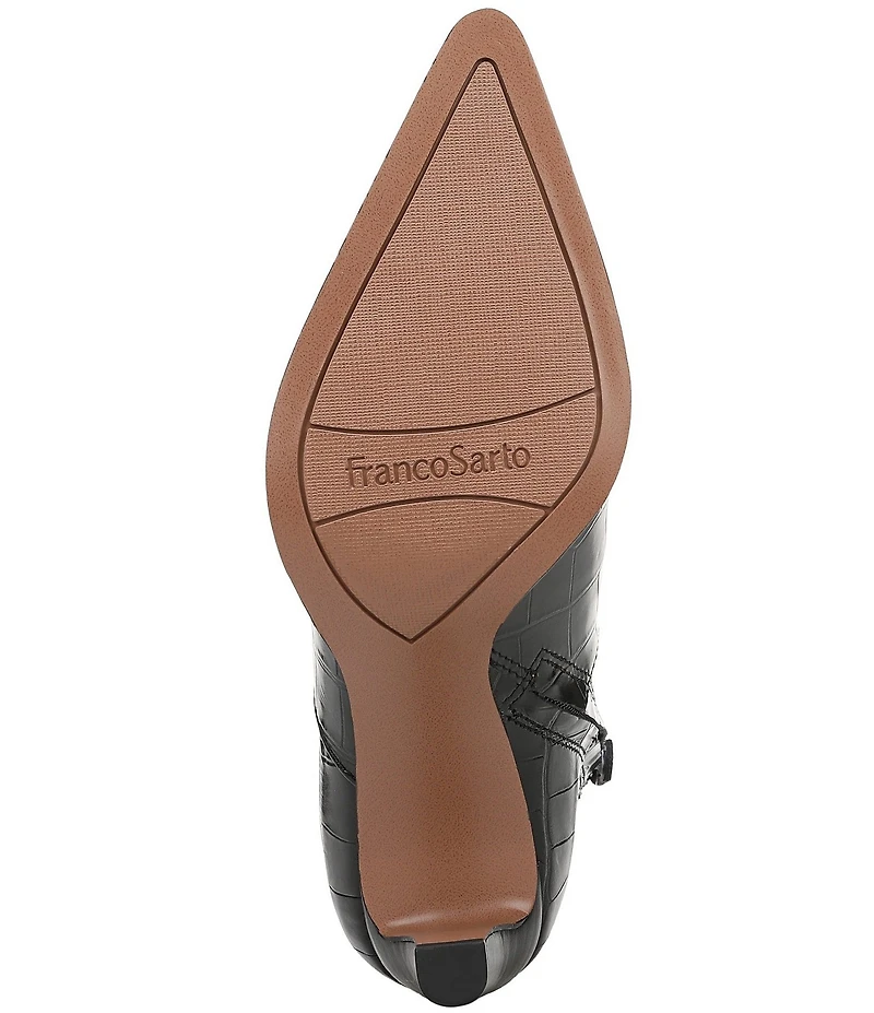 Franco Sarto Appia Croco Embossed Leather Dress Booties