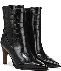 Franco Sarto Appia Croco Embossed Leather Dress Booties
