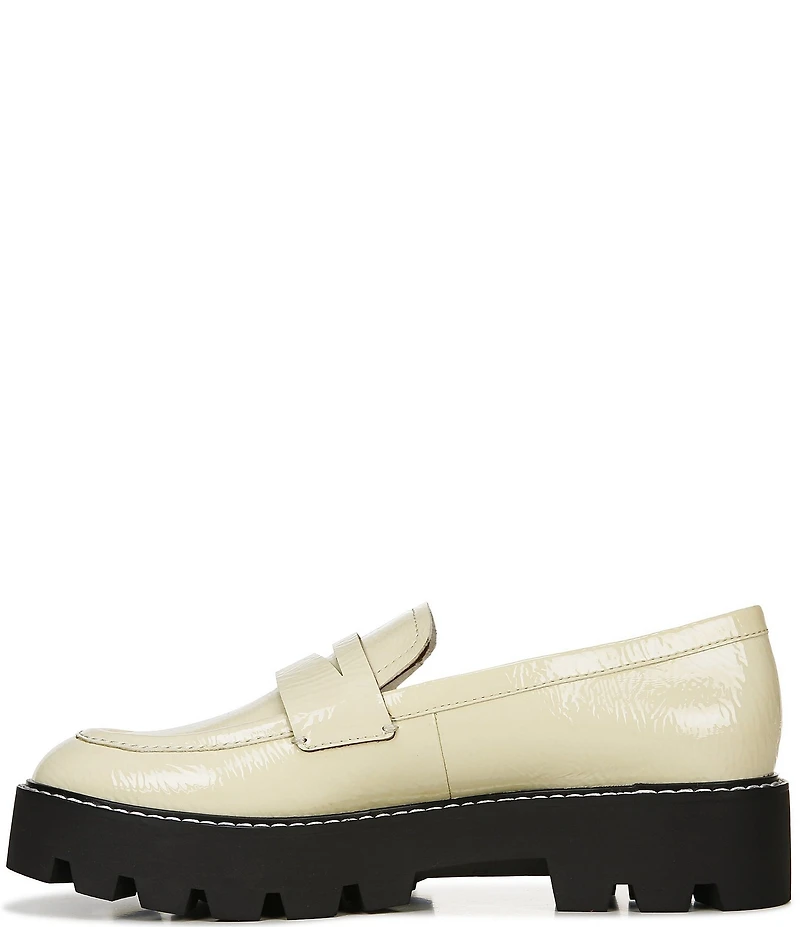 Franco Sarto Balin Crinkle Patent Platform Lug Sole Penny Loafers