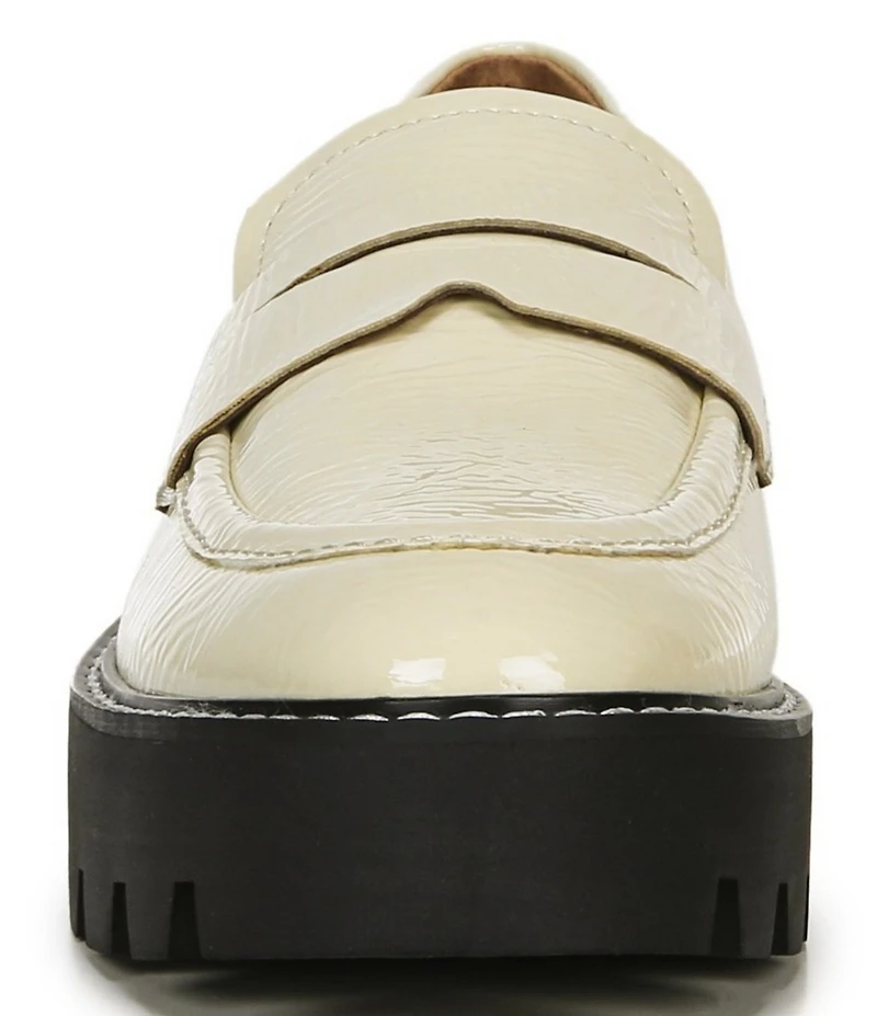 Franco Sarto Balin Crinkle Patent Platform Lug Sole Penny Loafers