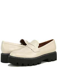 Franco Sarto Balin Crinkle Patent Platform Lug Sole Penny Loafers