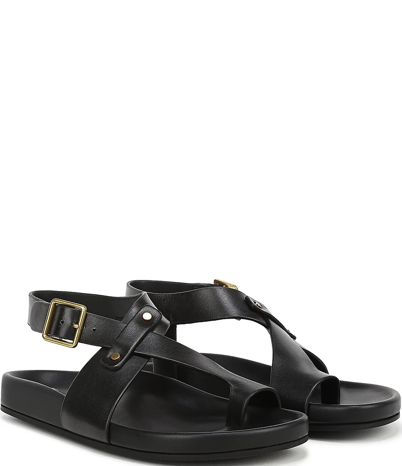 Franco Sarto Blair Leather Toe Loop Sandals