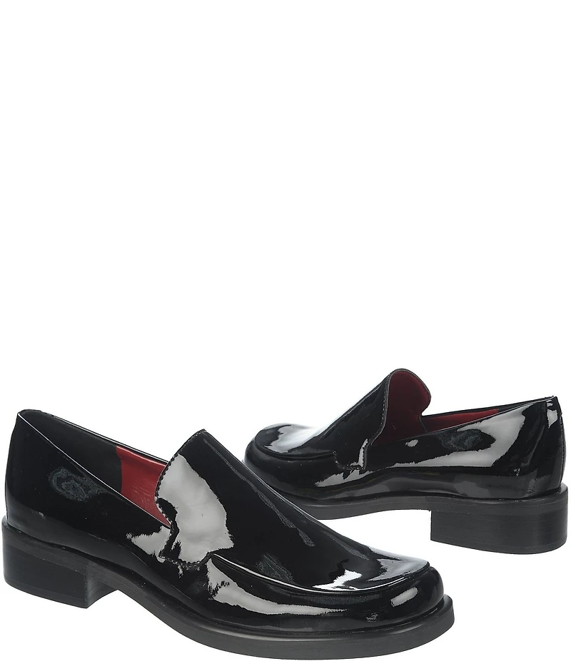 Franco Sarto Bocca Patent Leather Block Heel Loafers