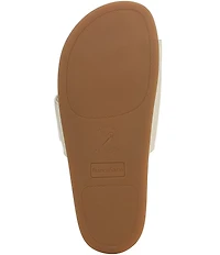 Franco Sarto Brianka Leather Abstract Buckle Toe Loop Sandals