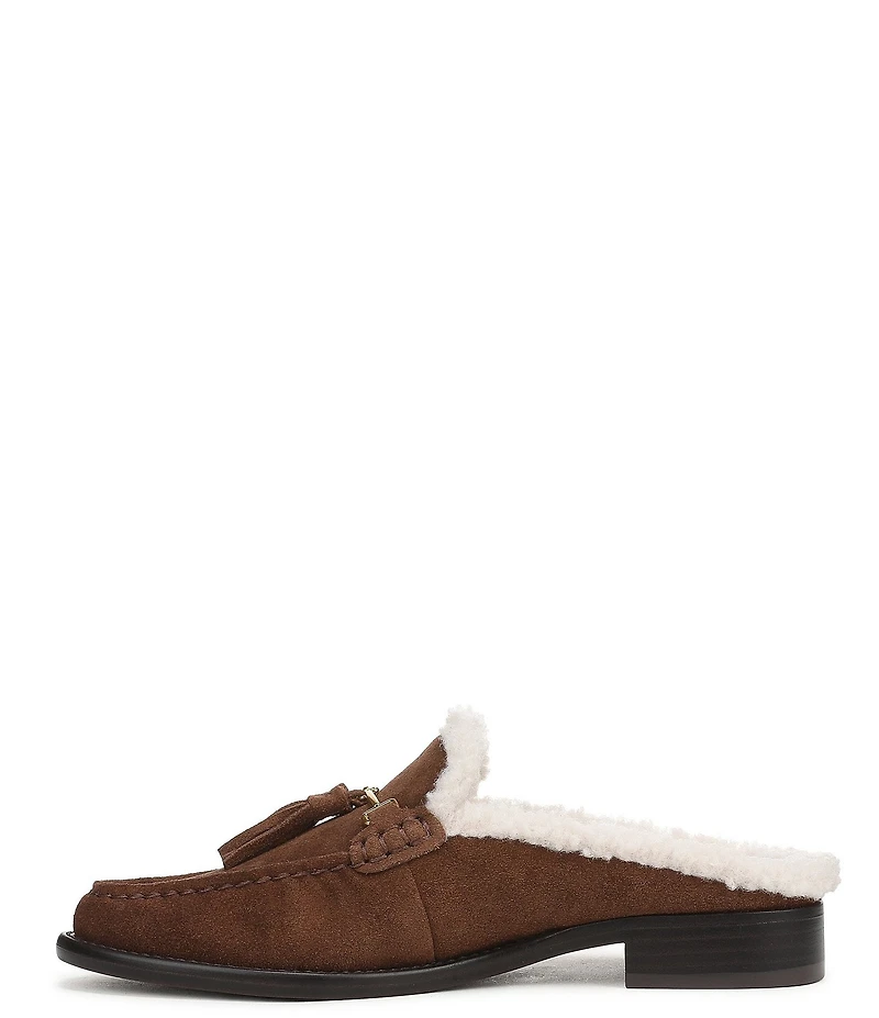 Franco Sarto Callen Leather Fleece Lined Tassel Loafer Mules