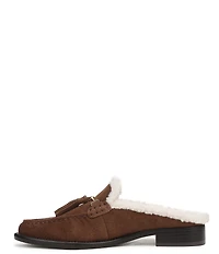 Franco Sarto Callen Leather Fleece Lined Tassel Loafer Mules
