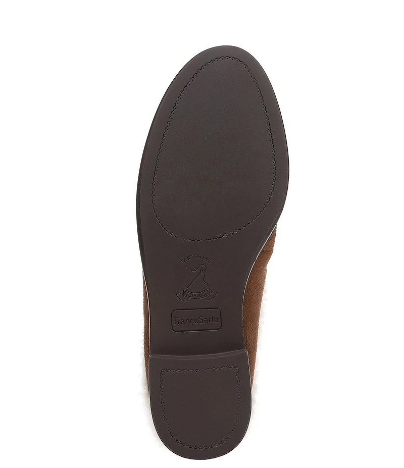 Franco Sarto Callen Leather Fleece Lined Tassel Loafer Mules