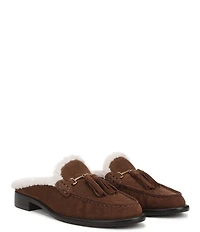 Franco Sarto Callen Leather Fleece Lined Tassel Loafer Mules