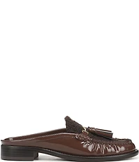 Franco Sarto Callen Patent Faux Shearling Bit Tassel Mules