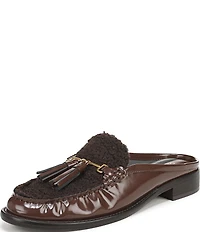 Franco Sarto Callen Patent Faux Shearling Bit Tassel Mules