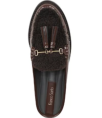 Franco Sarto Callen Patent Faux Shearling Bit Tassel Mules