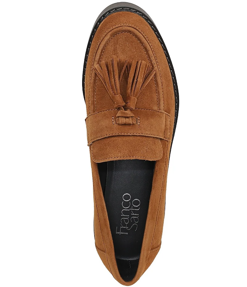 Franco Sarto Carolyn Suede Tassel Platform Loafers