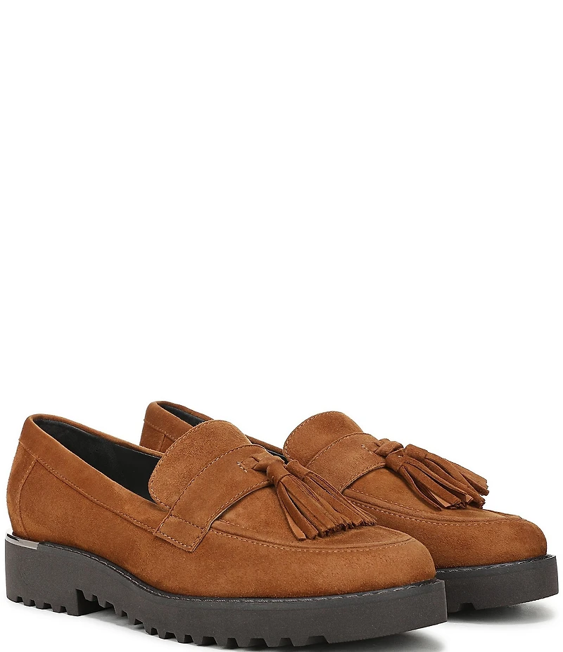 Franco Sarto Carolyn Suede Tassel Platform Loafers