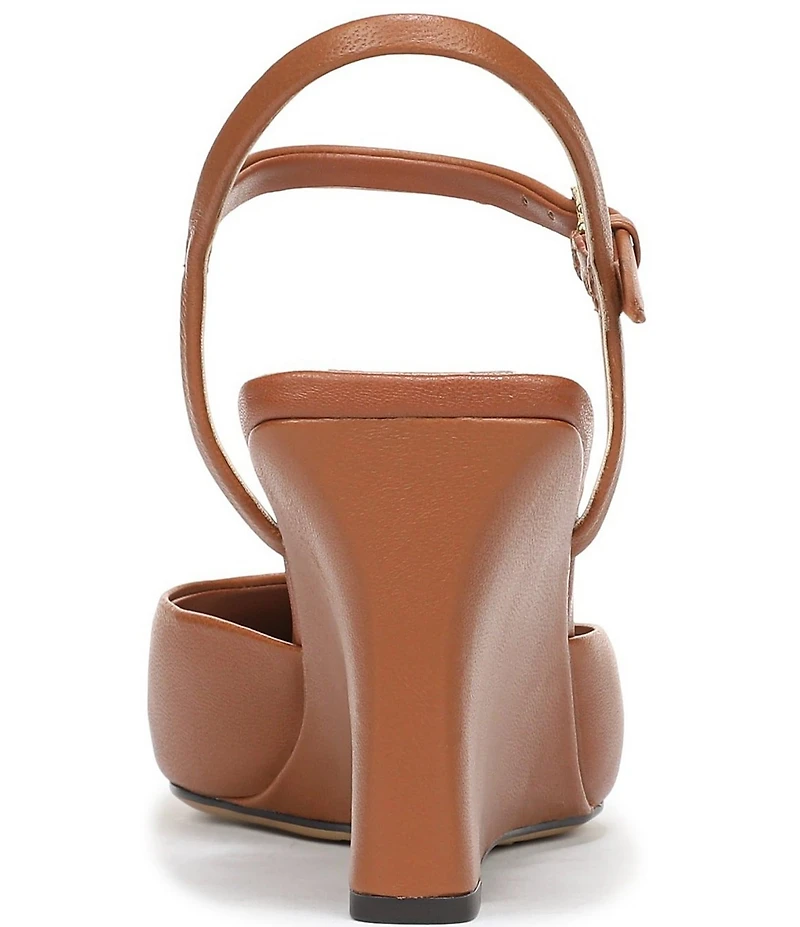 Franco Sarto Cherie Leather Pointed Toe Ankle Wrap Wedge Pumps