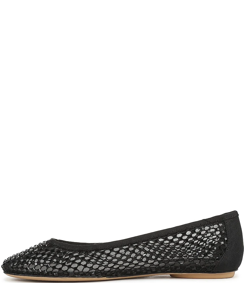Franco Sarto Christina 2 Fishnet Mesh Rhinestone Embellished Ballet Flats