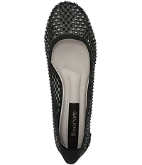 Franco Sarto Christina 2 Fishnet Mesh Rhinestone Embellished Ballet Flats