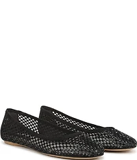 Franco Sarto Christina 2 Fishnet Mesh Rhinestone Embellished Ballet Flats