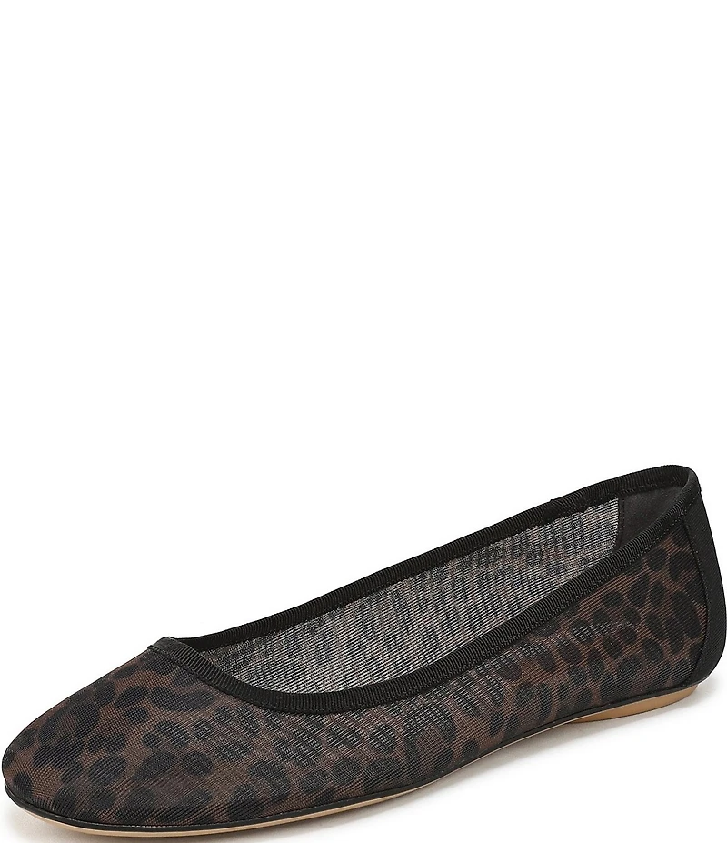Franco Sarto Christina 2 Leopard Print Mesh Ballet Flats