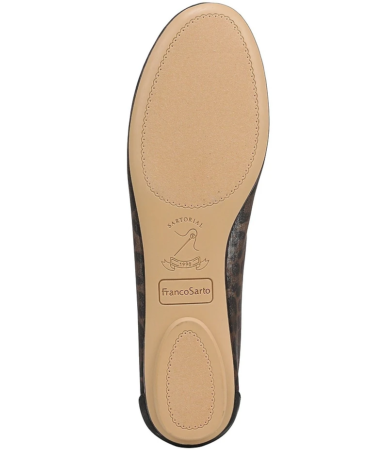 Franco Sarto Christina 2 Leopard Print Mesh Ballet Flats