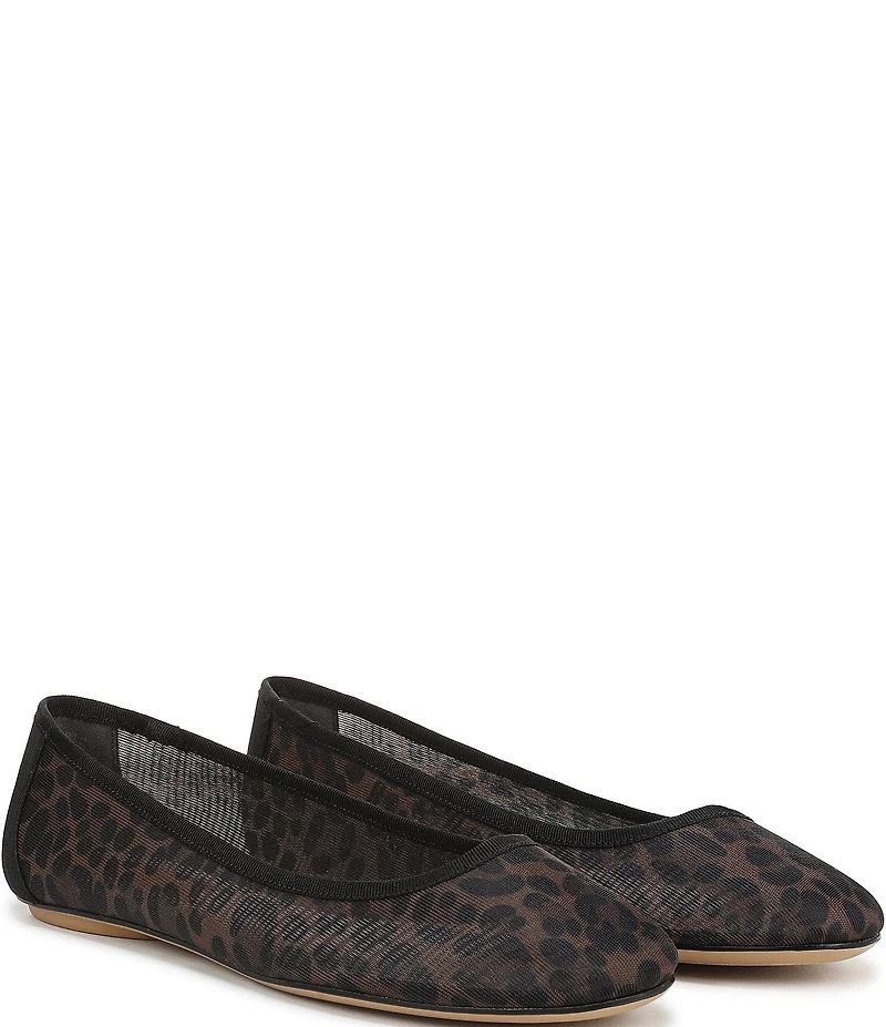 Franco Sarto Christina 2 Leopard Print Mesh Ballet Flats