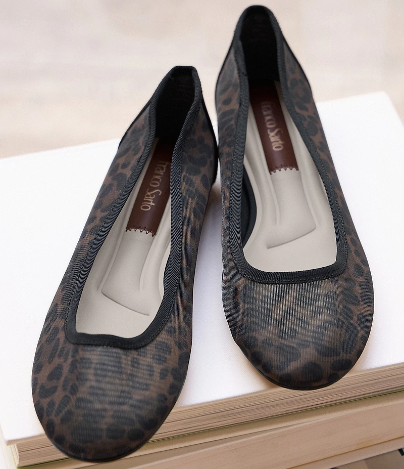 Franco Sarto Christina 2 Leopard Print Mesh Ballet Flats