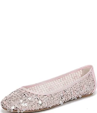 Franco Sarto Christina 2 Paillette Sequin Woven Mesh Ballet Flats