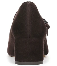 Franco Sarto Davi Suede Block Heel Mary Jane Pumps